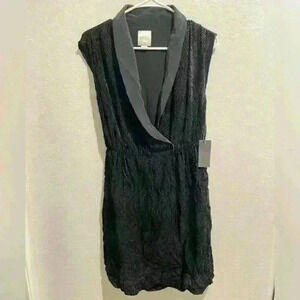 NWT REVOLVE Line &‎ Dot V-neck 100% silk black mini dress